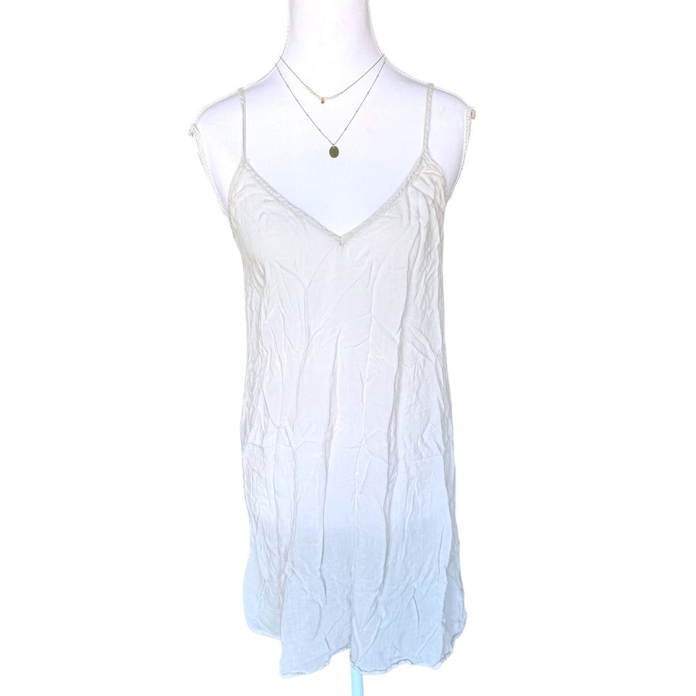James Perse Mini Slip Dress Neutral Minimalist Standard Size 1